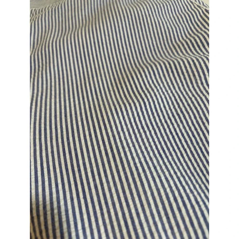 Alan Flusser Mens Seersucker Dress Pants Blue White Striped Cotton 38x30